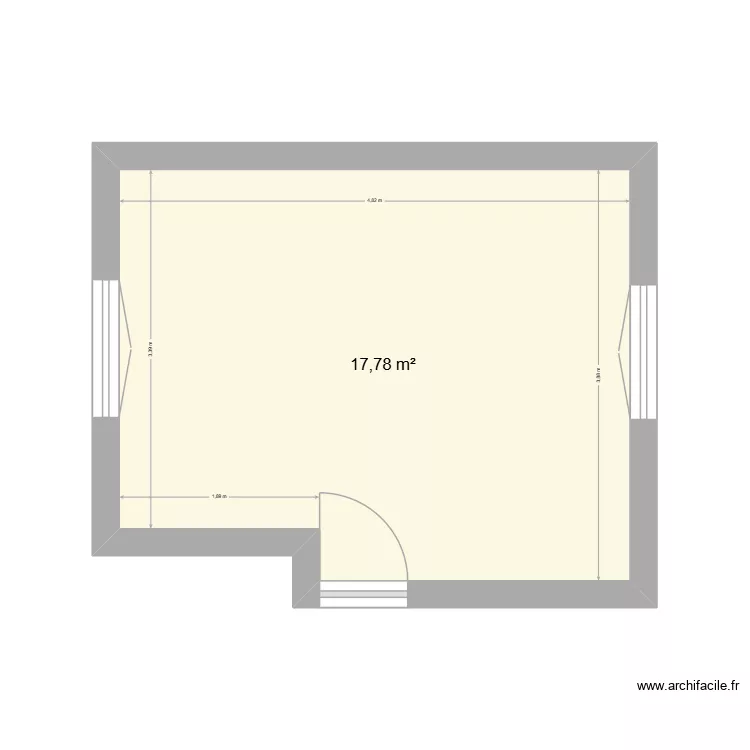 Chambre 1C. Plan de 1 Pièce et 18 m² Chambre 1C. Plan de 1 Pièce et 18 m²