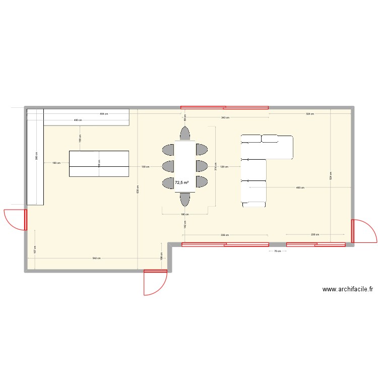SALON ET CUISINE U SA. Plan de 0 pièce et 0 m2