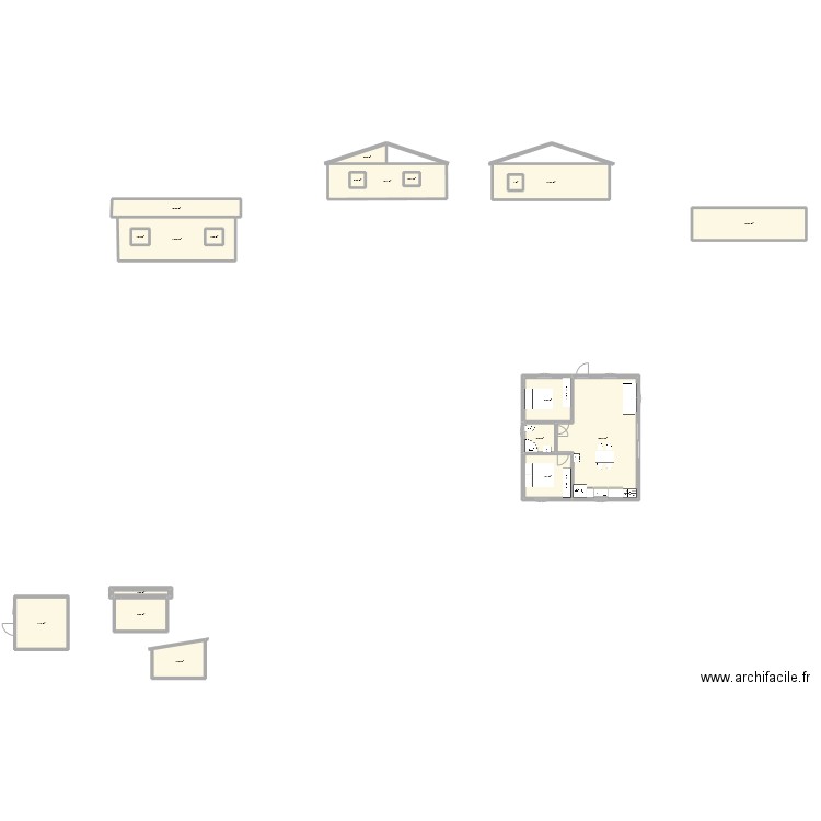 langlade2. Plan de 19 pièces et 180 m2