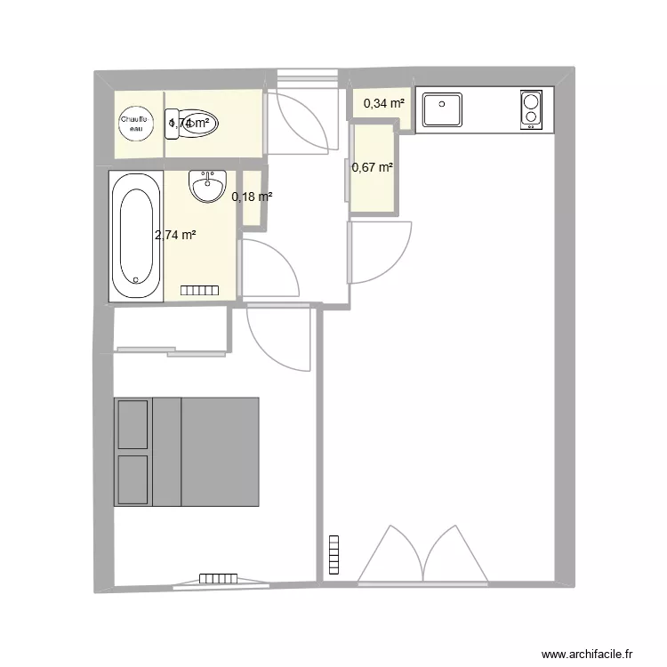 rita1. Plan de 5  et 6 m²