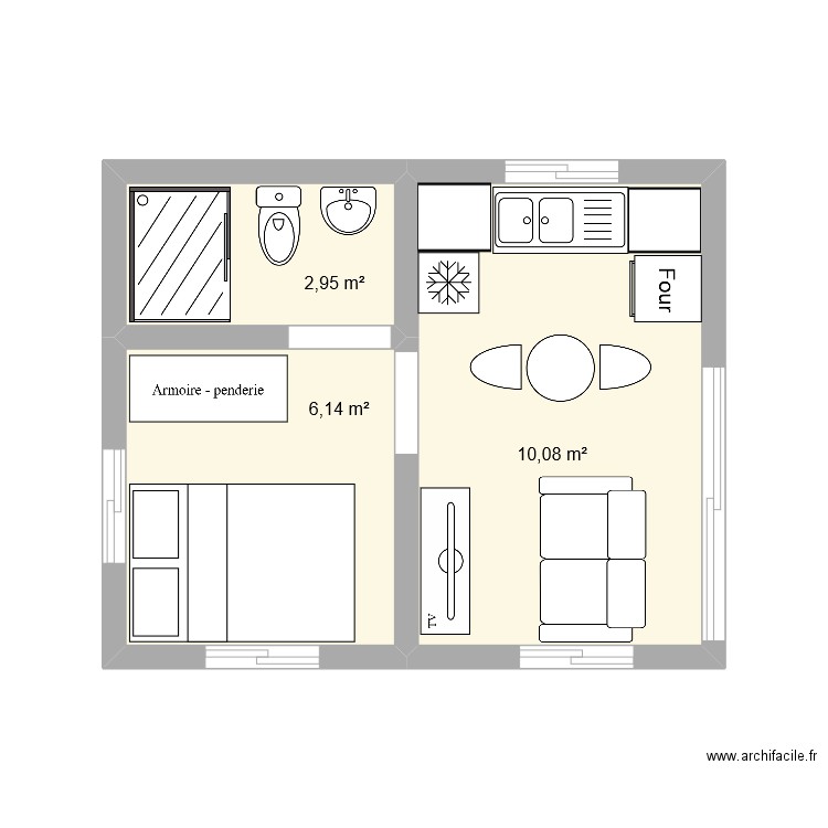 F1 20M2. Plan de 0 pièce et 0 m2
