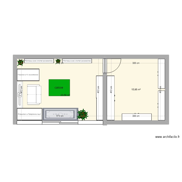 INFOPLUS. Plan de 2 pièces et 40 m2