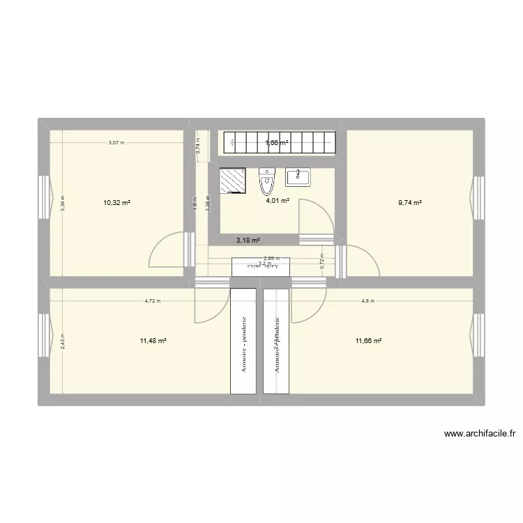 maison 1er étage. Plan de 7 et 52 m² maison 1er étage. Plan de 7 et 52 m²