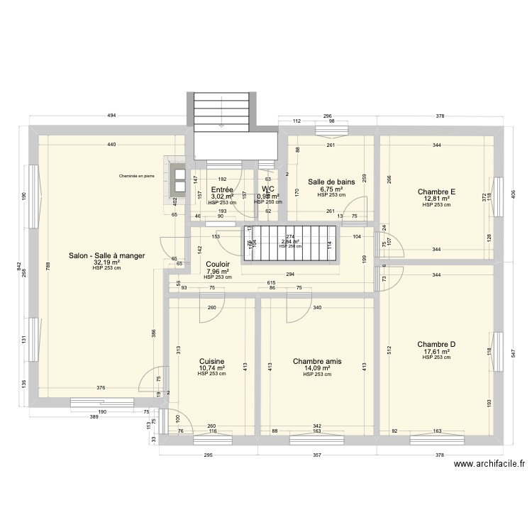 Verchères 18a - Rez-de-chaussée. Plan de 10 pièces et 109 m2