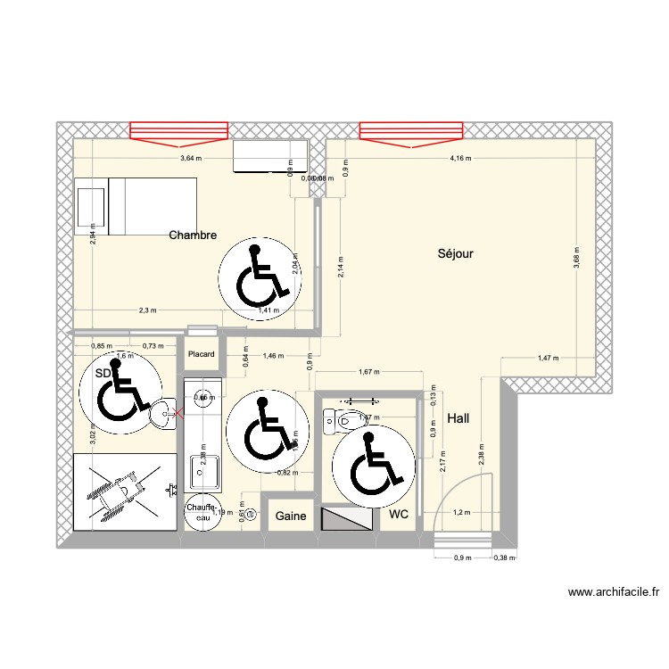 RIVP mes couilles (PMR++). Plan de 0 pièce et 0 m2