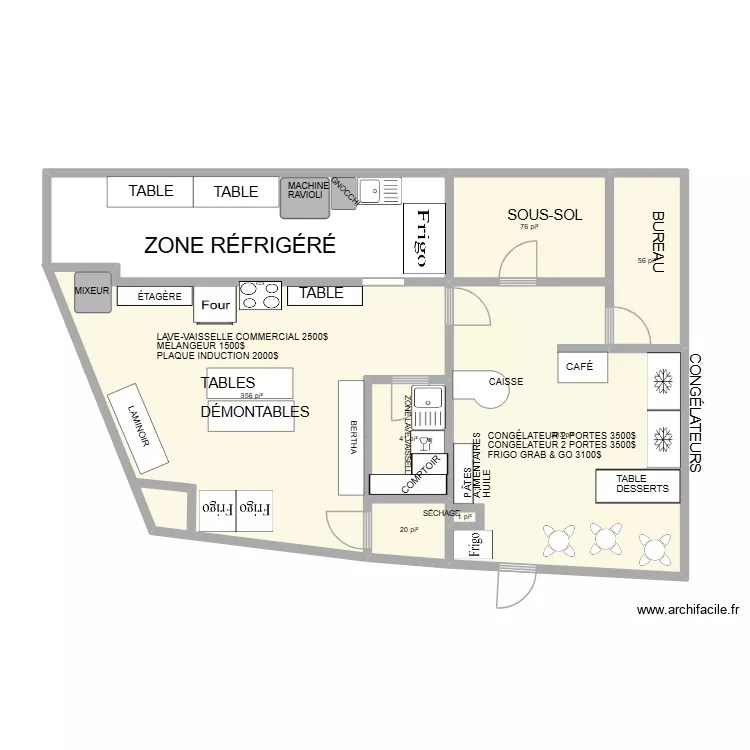 C1 MARIEVILLE-2. Plan de 7 pièces et 77 m²