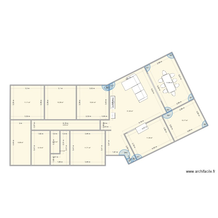 Maison Evolution 2. Plan de 13 pièces et 139 m2