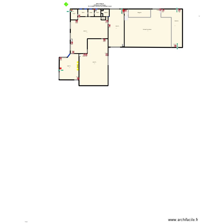 Profil plus Goderville detail. Plan de 14 pièces et 1676 m2