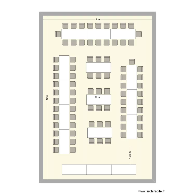 barnum 2. Plan de 1 Pièce et 96 m²