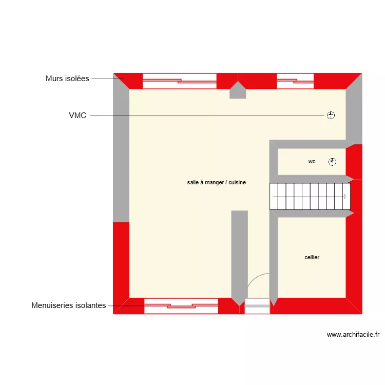 ROUDERGUE rdc &eacute;tape 1. Plan de 3  et 43 m²