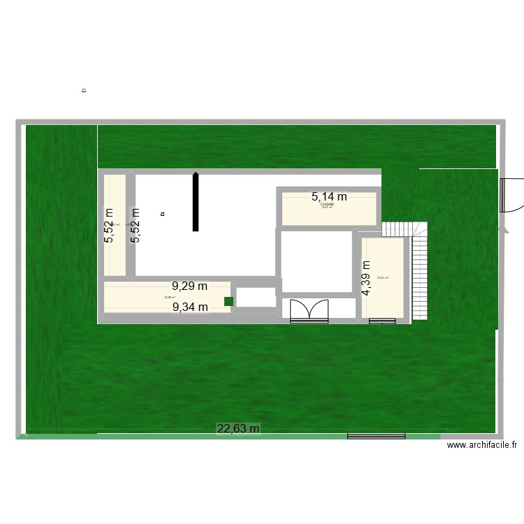AZIZ PLAN SBIKHA. Plan de 5 pièces et 39 m2