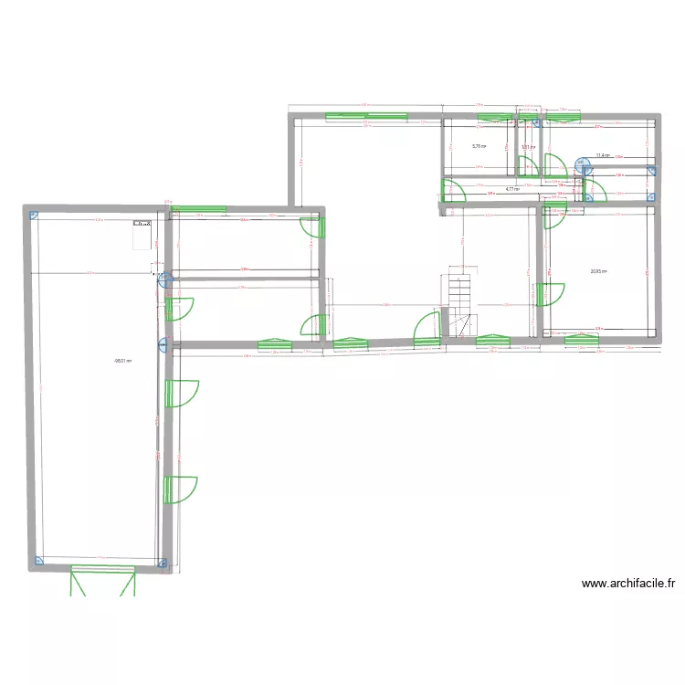 Maxime 2. Plan de 6  et 123 m²