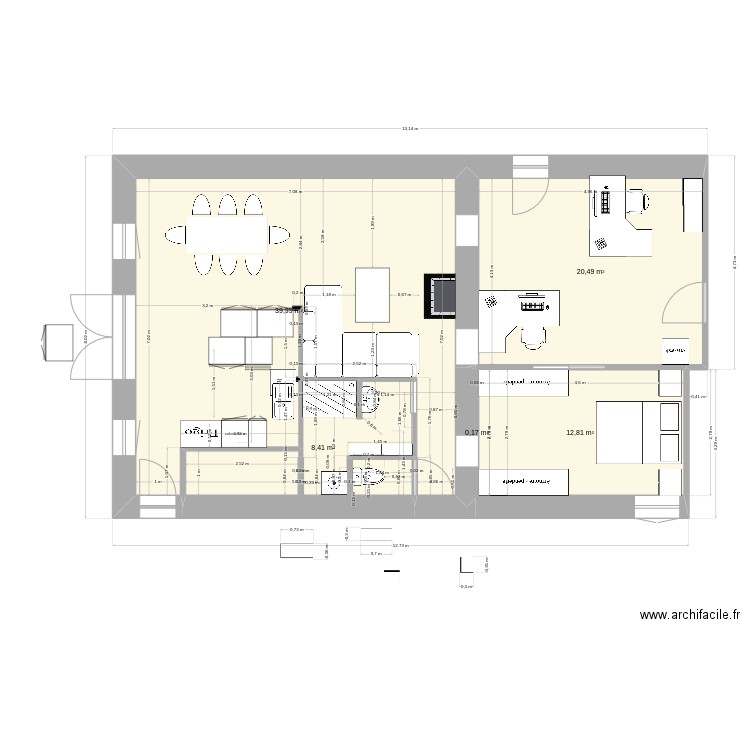 125. Plan de 5 pièces et 82 m2