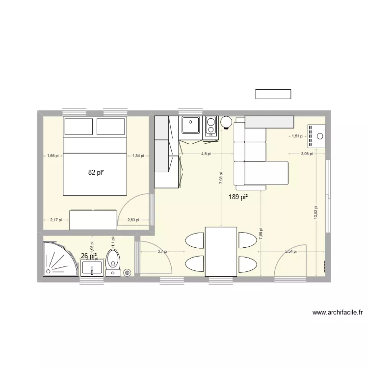 Chalet v1.0. Plan de 3  et 28 m²
