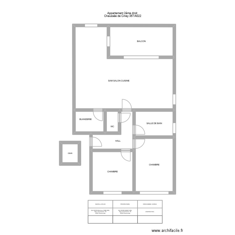 A022 2eme DROIT. Plan de 9 pièces et 104 m2