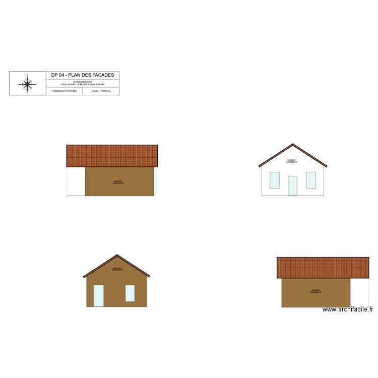 PLAN DES FACADES avant. Plan de 1 pièce et 48 m2