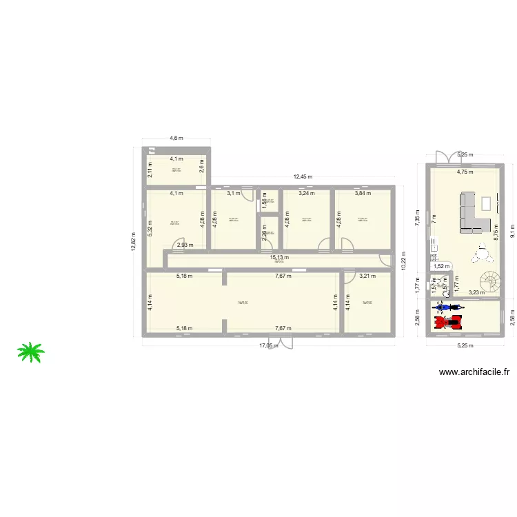 Maison. Plan de 13 pièces et 207 m² Maison. Plan de 13 pièces et 207 m²