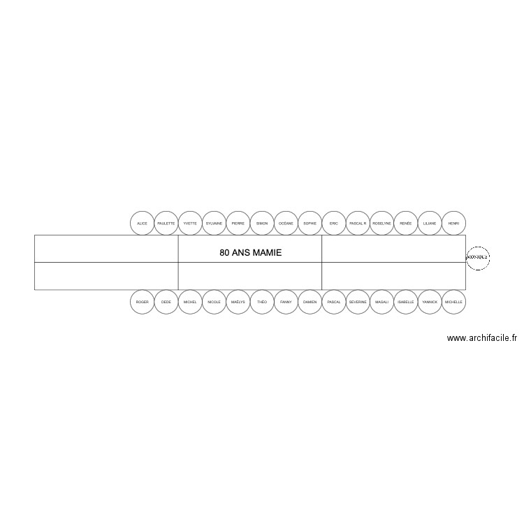 PALN DE TABLE 80 ANS MAMIE. Plan de 0 pièce et 0 m2