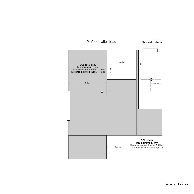 Plafonds Salle d'eau Toilette Révision A. Plan de 0 pièce et 0 m2