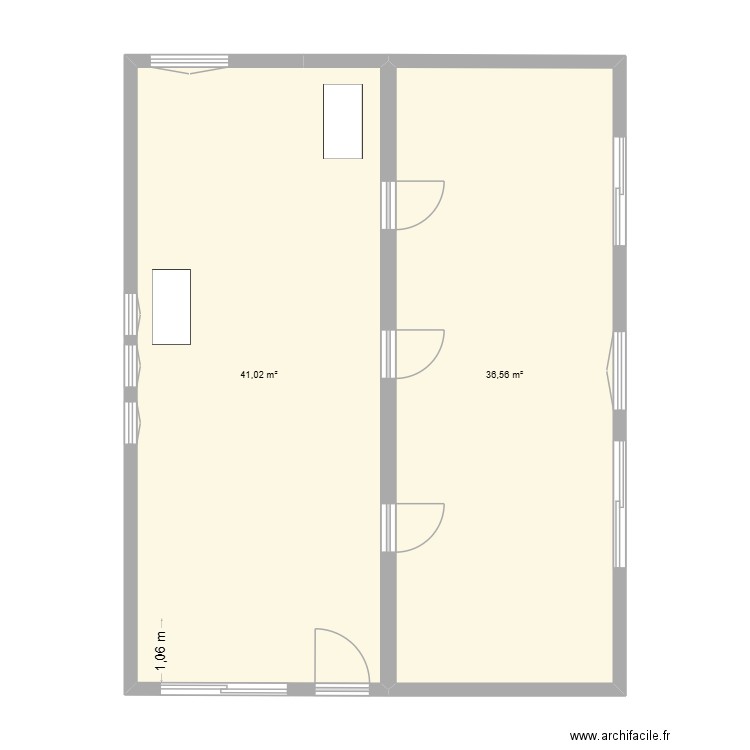 digne rdc 1 vierge. Plan de 2 pièces et 78 m2