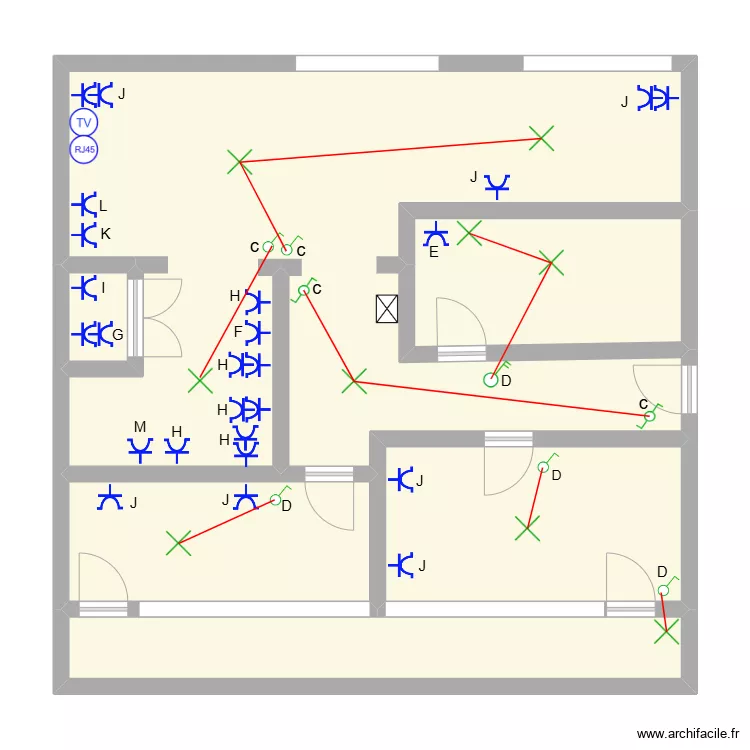 Appartement Van de Veire +1 droit. Plan de Appartement Van de Veire +1 droit. Plan de