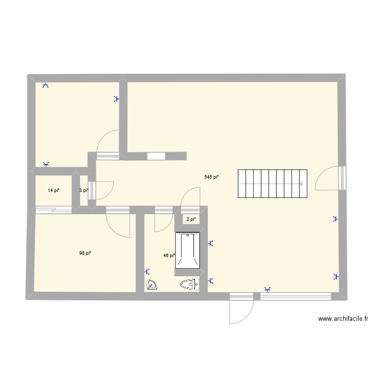 maison. Plan de 6 pièces et 73 m2