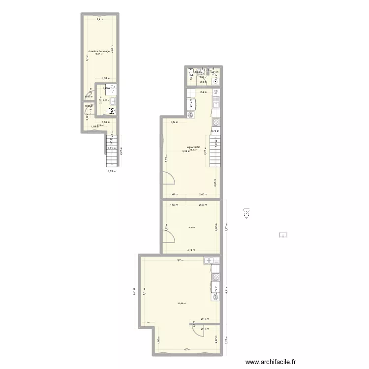 AMENAGEMENT MELUN EXTESION. Plan de 7 et 105 m² AMENAGEMENT MELUN EXTESION. Plan de 7 et 105 m²