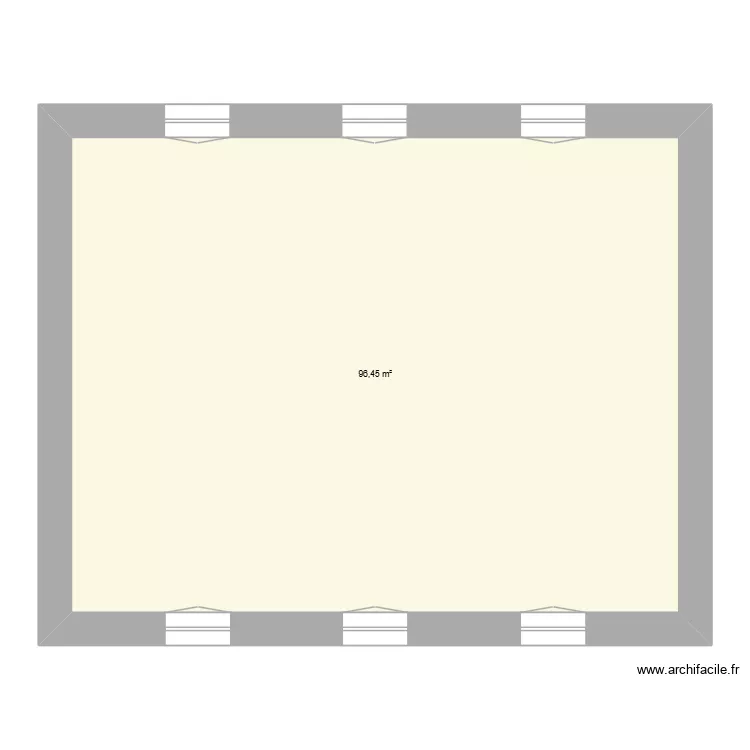 Etage. Plan de 1  et 96 m²