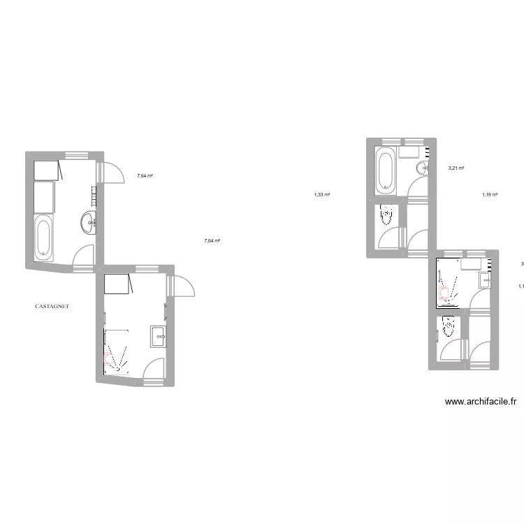 CASTAGNET / REY. Plan de 8 Pièces et 27 m² CASTAGNET / REY. Plan de 8 Pièces et 27 m²