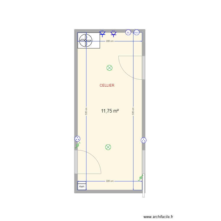 CELLIER notre dame. Plan de 1 pièce et 12 m2