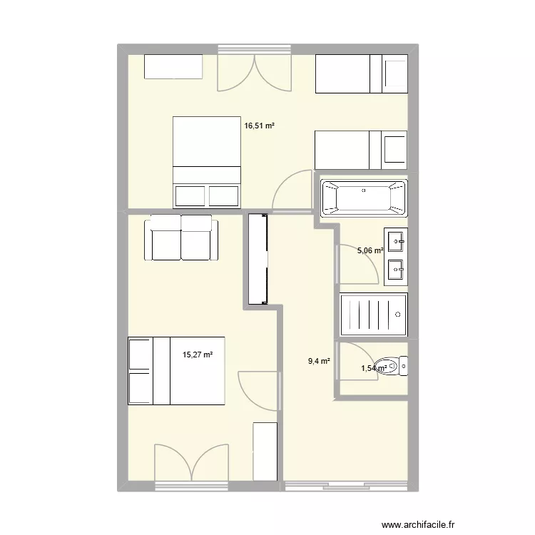 PLAN 1. Plan de 5  et 48 m²