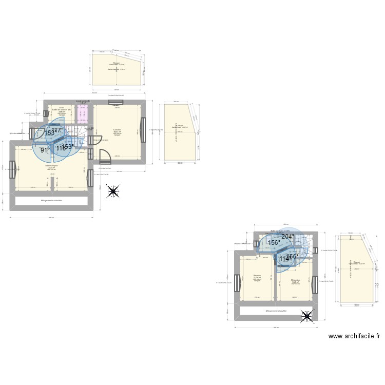 ML24018634 FISCHER. Plan de 13 pièces et 90 m2