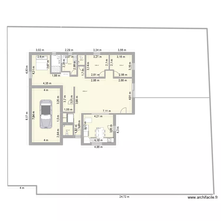 plan 3. Plan de 12  et 166 m²