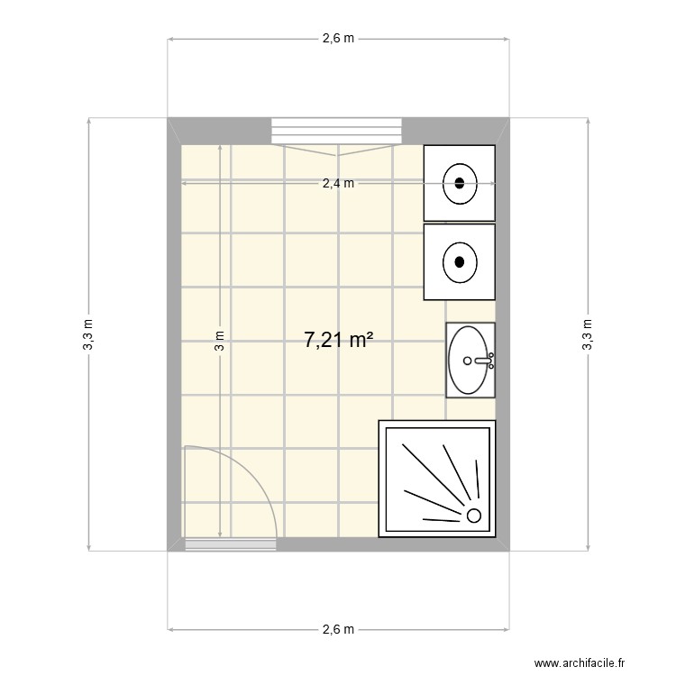 Buanderie Maison Donaro. Plan de 1 pièce et 7 m2
