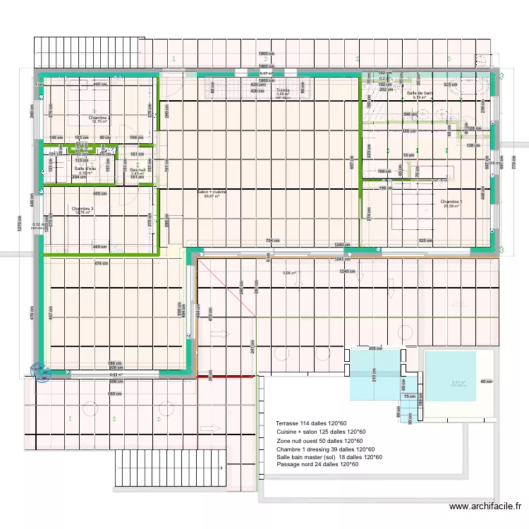 Plan pente terrasse car 60-120 Version 1. Plan de 