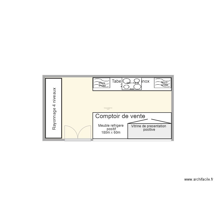 casino. Plan de 1 pièce et 4 m2