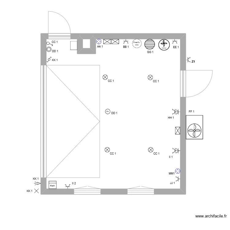 B&acirc;timent  Anne - Garage. Plan de 