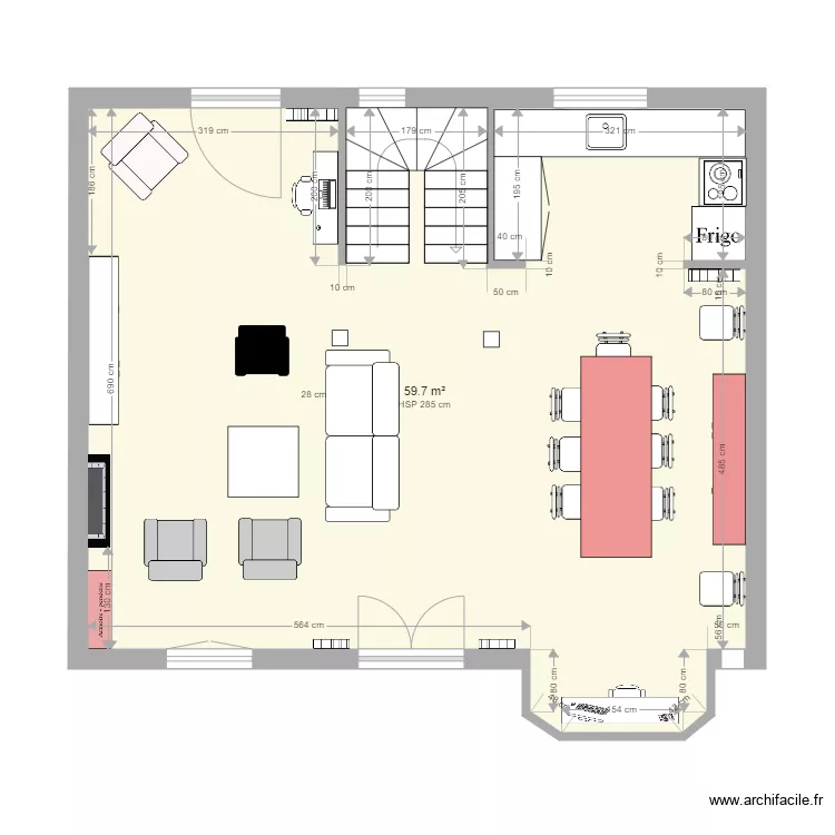 Iquique- Salon 3. Plan de 1 pièce et 60 m²
