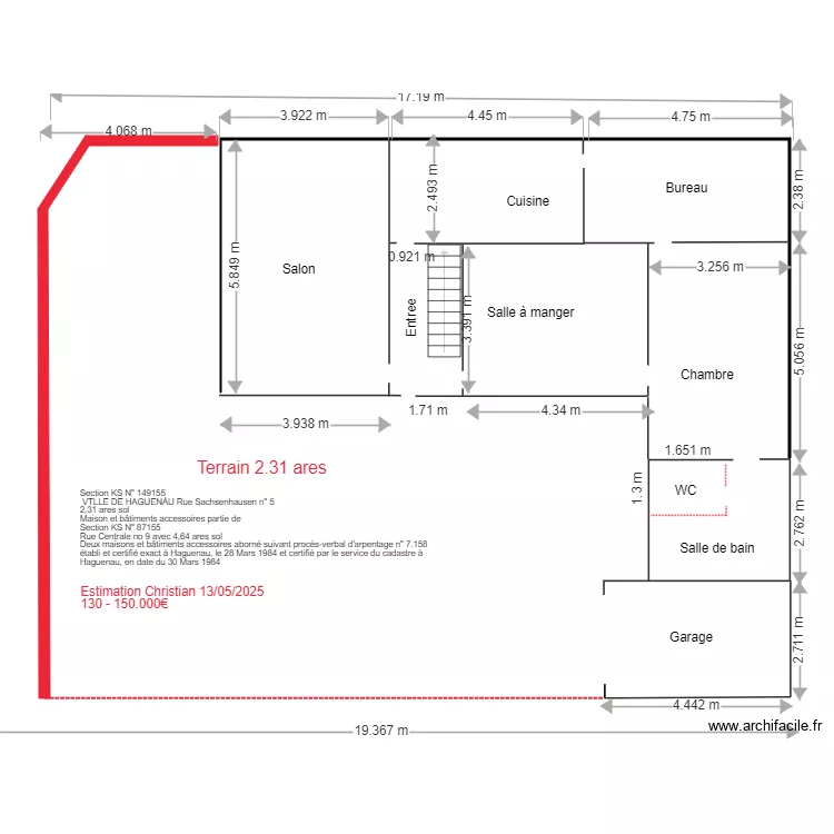 Marguerite rez de chauss&eacute;. Plan de 