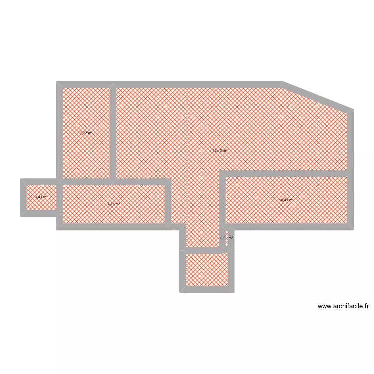 Piso. Plan de 6  et 69 m²