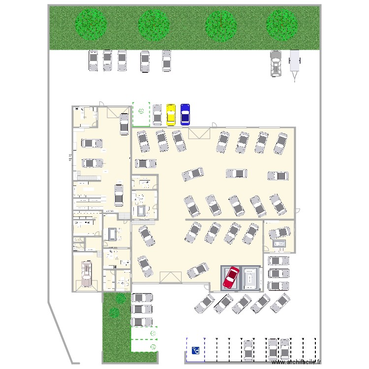 events auto romain2. Plan de 20 pièces et 1287 m2