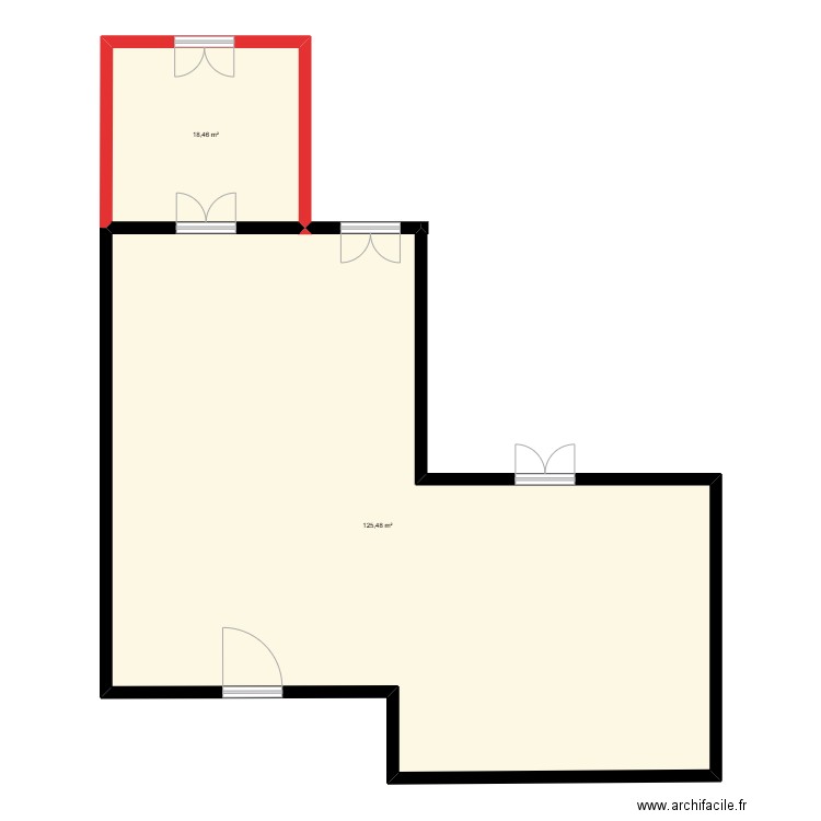 MAISON. Plan de 2 pièces et 144 m2