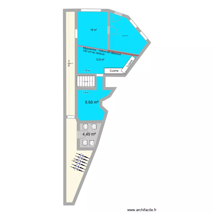 RDC Maison Roubaix FINALE bleu +++. Plan de 7 et 59 m² RDC Maison Roubaix FINALE bleu +++. Plan de 7 et 59 m²
