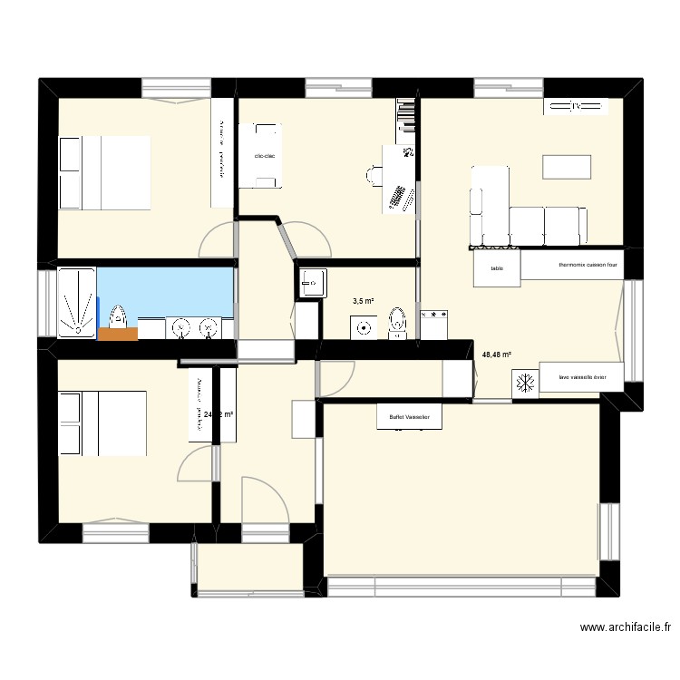 maison2. Plan de 7 pièces et 110 m2