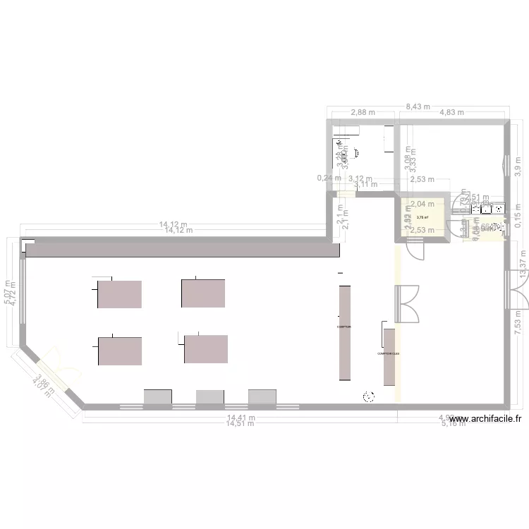BOUTIQUE. Plan de 2 pièces et 5 m² BOUTIQUE. Plan de 2 pièces et 5 m²