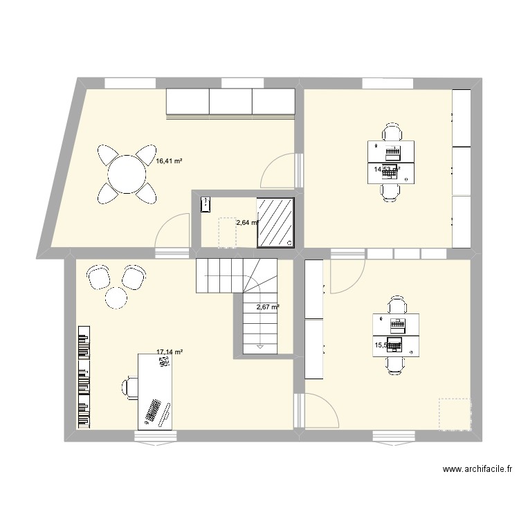 Abbé Alvitre RDC. Plan de 6 pièces et 69 m2