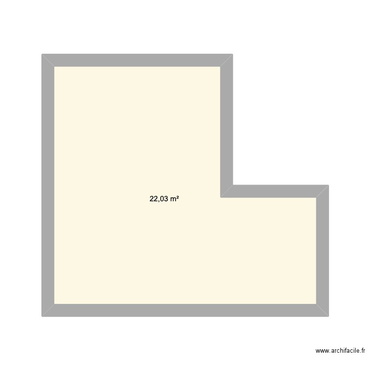 cuisine. Plan de 1 pièce et 22 m2