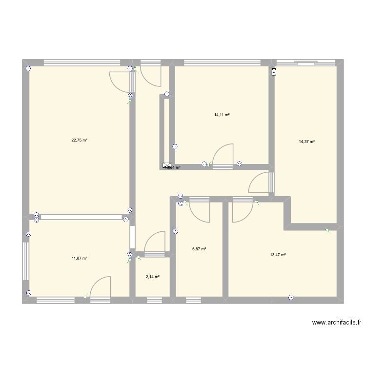 maison1. Plan de 8 pièces et 99 m2