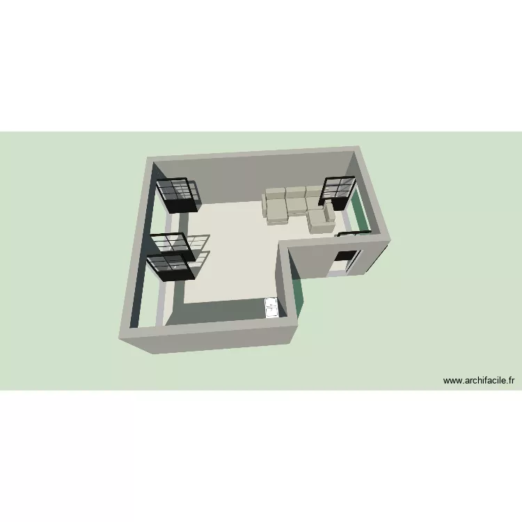Salon. Plan de 1 Pièce et 36 m² Salon. Plan de 1 Pièce et 36 m²
