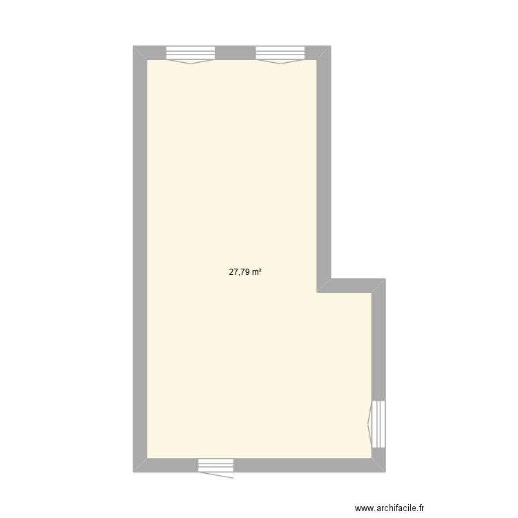 Duplex bas. Plan de 1 pièce et 28 m2